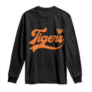 Vintage Tiger Long Sleeve Shirt Varsity Name Script Vintage Sports Jersey Style TS10 Black Print Your Wear