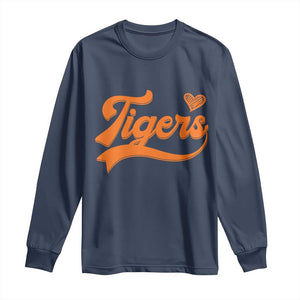 Vintage Tiger Long Sleeve Shirt Varsity Name Script Vintage Sports Jersey Style TS10 Navy Print Your Wear