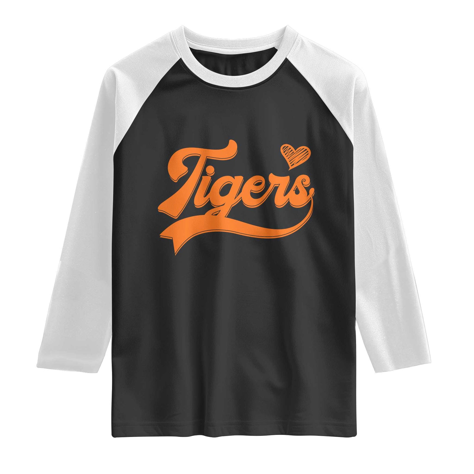 Vintage Tiger Raglan Shirt Varsity Name Script Vintage Sports Jersey Style TS10 Black White Print Your Wear