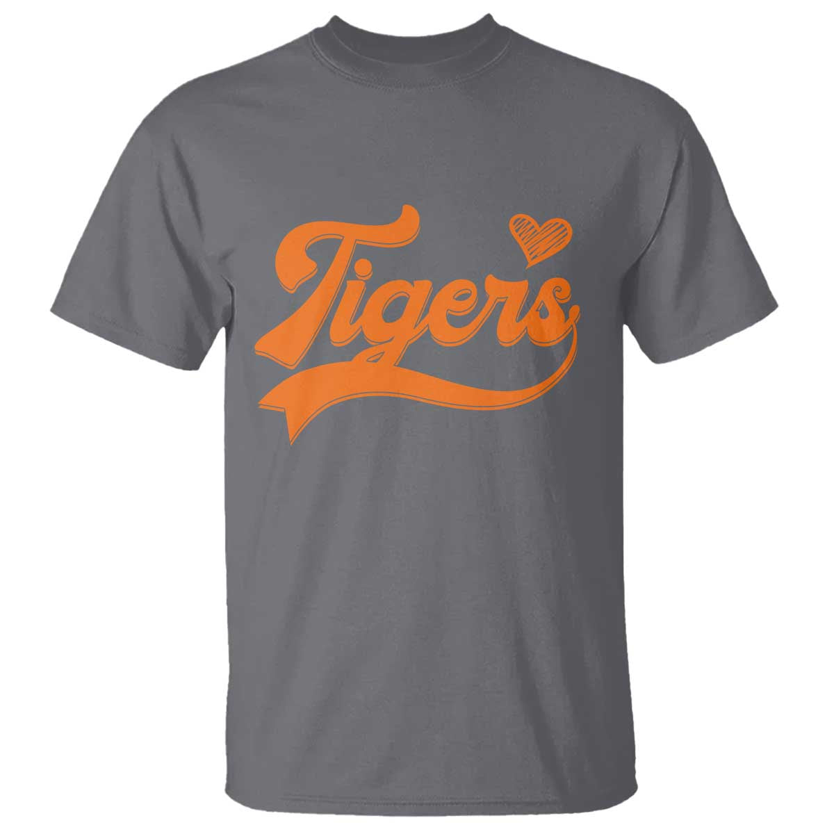 Vintage Tiger T Shirt Varsity Name Script Vintage Sports Jersey Style TS10 Charcoal Print Your Wear