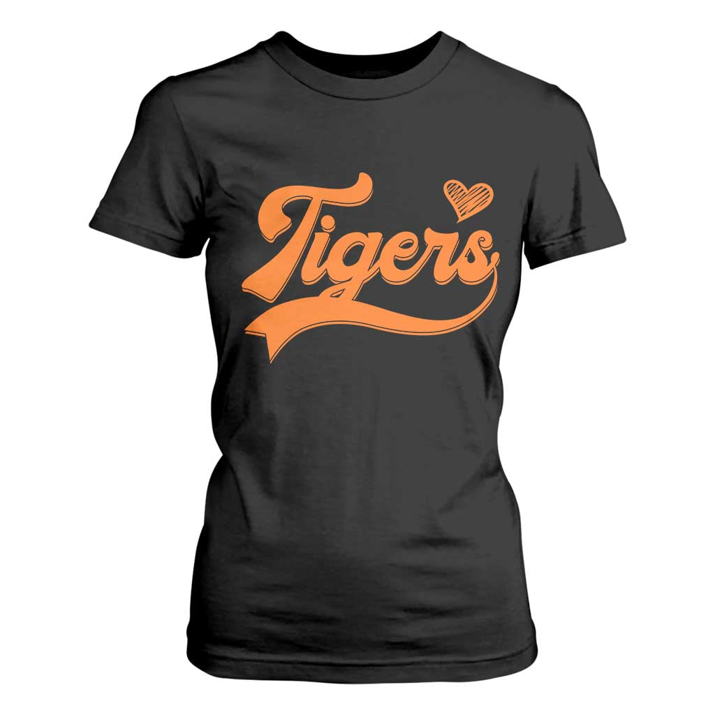 Vintage Tiger T Shirt For Women - Varsity Name Script Vintage Sports Jersey Style TS10 Black Print Your Wear