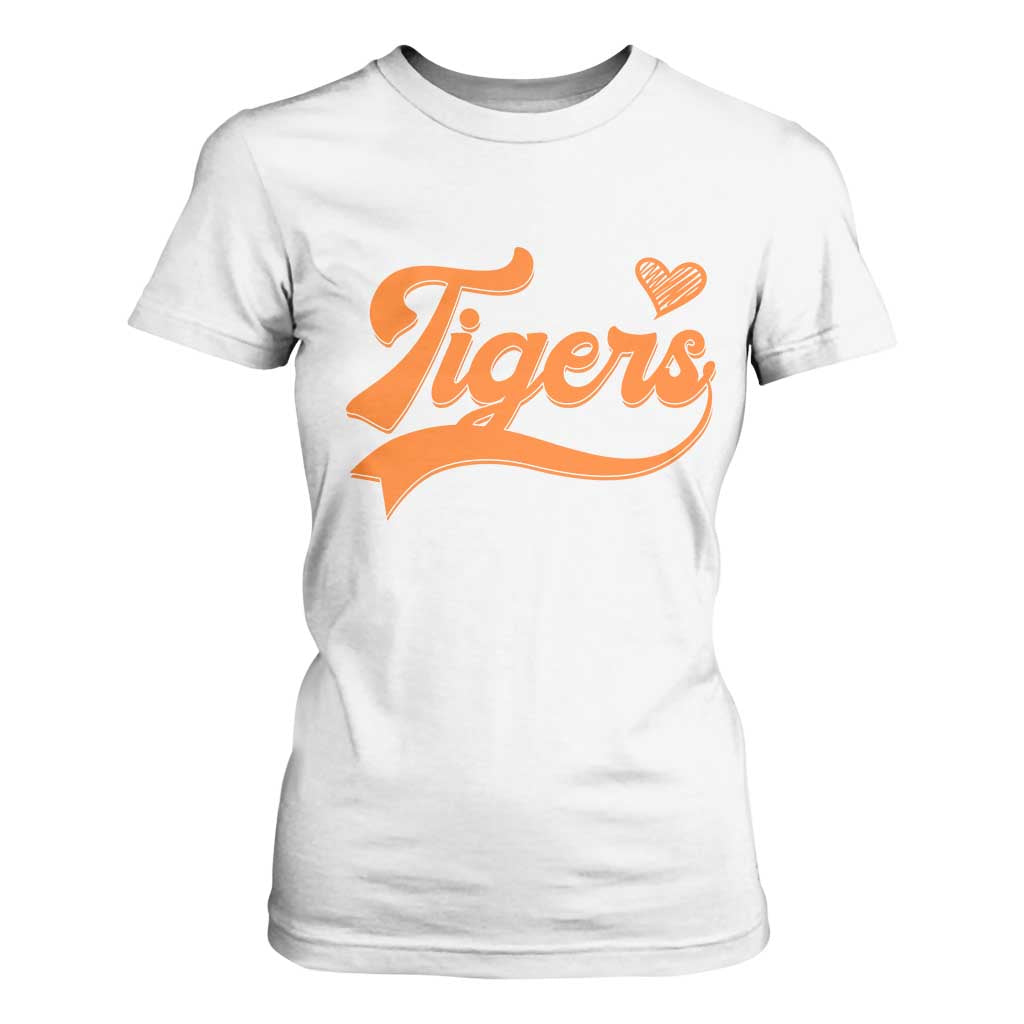 Vintage Tiger T Shirt For Women - Varsity Name Script Vintage Sports Jersey Style TS10 White Print Your Wear