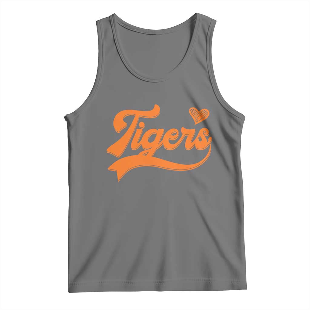 Vintage Tiger Tank Top Varsity Name Script Vintage Sports Jersey Style TS10 Black Heather Print Your Wear