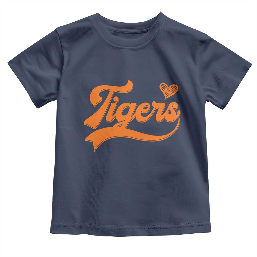 Vintage Tiger Toddler T Shirt Varsity Name Script Vintage Sports Jersey Style TS10 Navy Print Your Wear