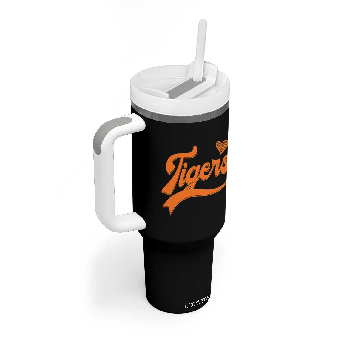 Vintage Tiger Tumbler With Handle Varsity Name Script Vintage Sports Jersey Style TS10 Print Your Wear