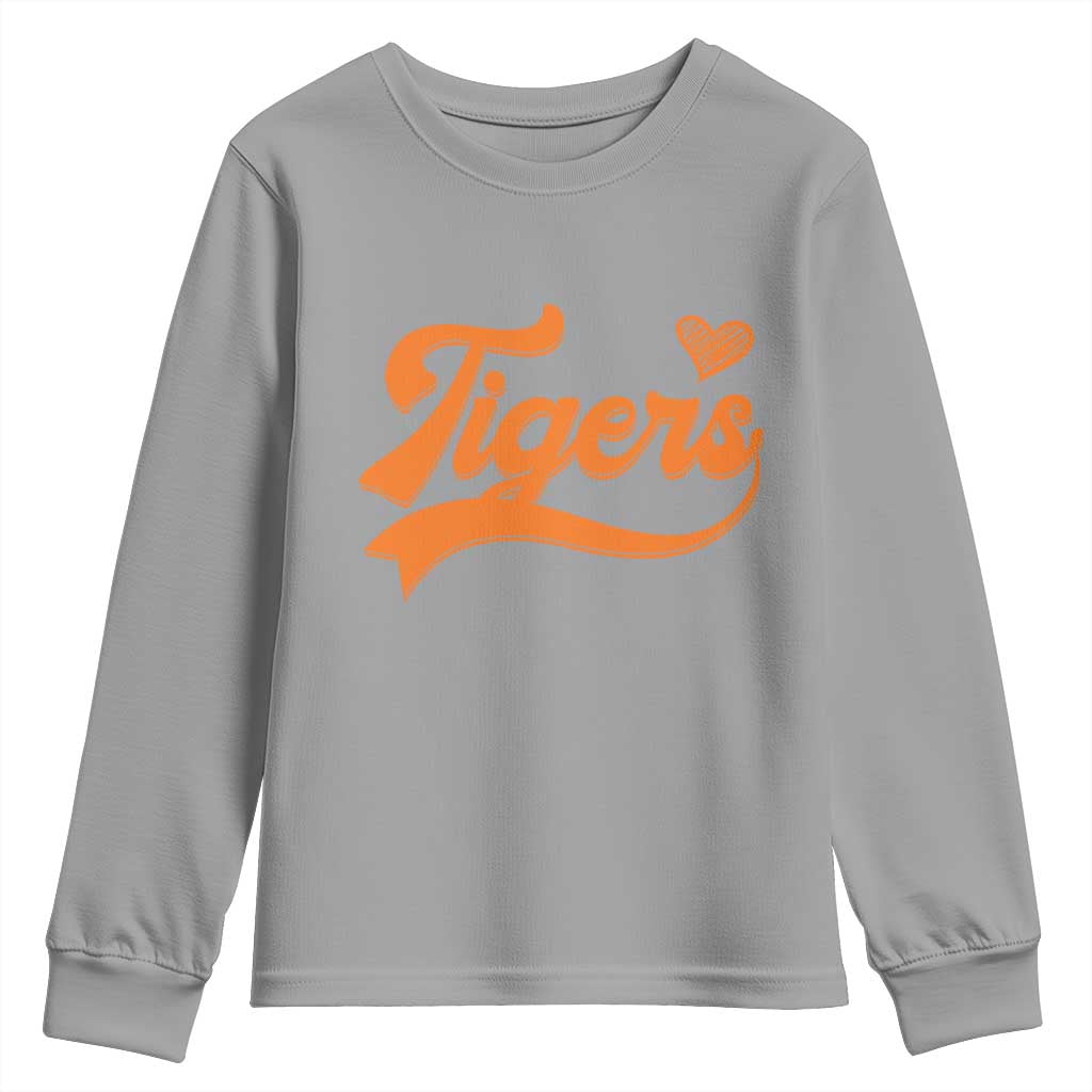 Vintage Tiger Youth Sweatshirt Varsity Name Script Vintage Sports Jersey Style TS10 Sport Gray Print Your Wear