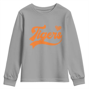 Vintage Tiger Youth Sweatshirt Varsity Name Script Vintage Sports Jersey Style TS10 Sport Gray Print Your Wear