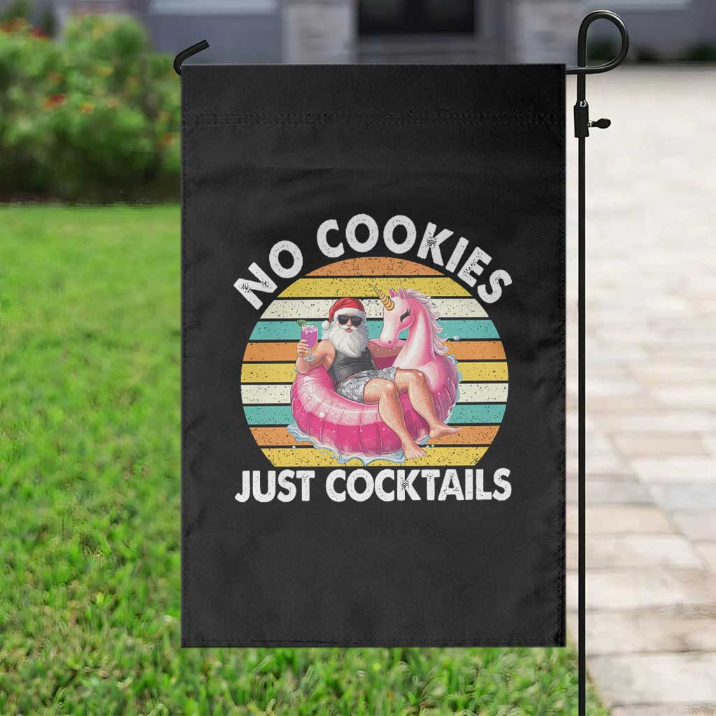 Santa Christmas In July Garden Flag No Cookies Just Cocktails Flamingo Summer Beach Hawaii TS10 Print Your Wear