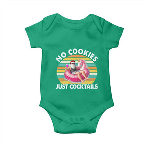 Santa Christmas In July Baby Onesie No Cookies Just Cocktails Flamingo Summer Beach Hawaii TS10 Irish Green Print Your Wear