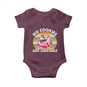 Santa Christmas In July Baby Onesie No Cookies Just Cocktails Flamingo Summer Beach Hawaii TS10 Maroon Print Your Wear