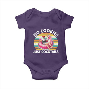 Santa Christmas In July Baby Onesie No Cookies Just Cocktails Flamingo Summer Beach Hawaii TS10 Purple Print Your Wear