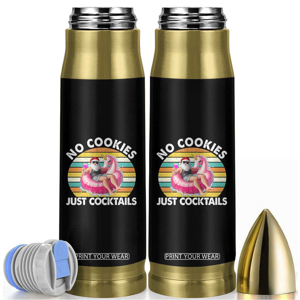 Santa Christmas In July Bullet Tumbler No Cookies Just Cocktails Flamingo Summer Beach Hawaii TS10 Black Print Your Wear