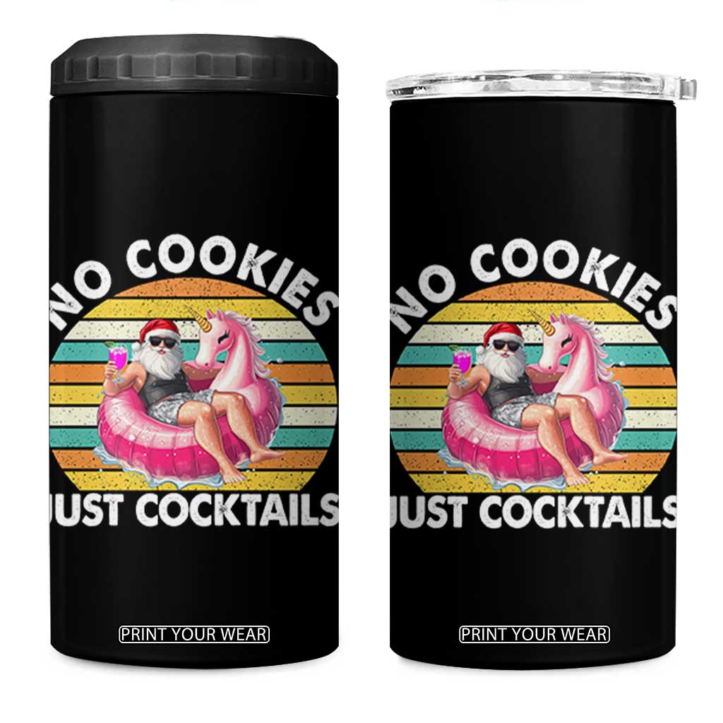 Santa Christmas In July 4 in 1 Can Cooler Tumbler No Cookies Just Cocktails Flamingo Summer Beach Hawaii TS10 One Size: 16 oz Black Print Your Wear