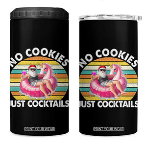 Santa Christmas In July 4 in 1 Can Cooler Tumbler No Cookies Just Cocktails Flamingo Summer Beach Hawaii TS10 One Size: 16 oz Black Print Your Wear