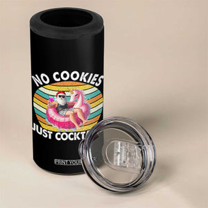 Santa Christmas In July 4 in 1 Can Cooler Tumbler No Cookies Just Cocktails Flamingo Summer Beach Hawaii TS10 Print Your Wear