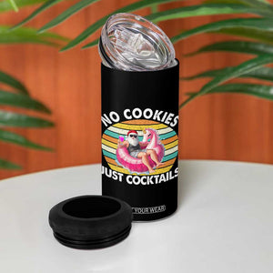 Santa Christmas In July 4 in 1 Can Cooler Tumbler No Cookies Just Cocktails Flamingo Summer Beach Hawaii TS10 Print Your Wear