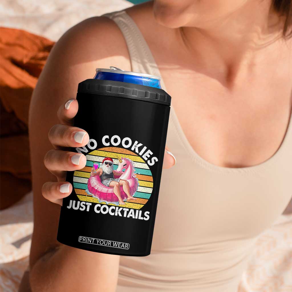 Santa Christmas In July 4 in 1 Can Cooler Tumbler No Cookies Just Cocktails Flamingo Summer Beach Hawaii TS10 Print Your Wear