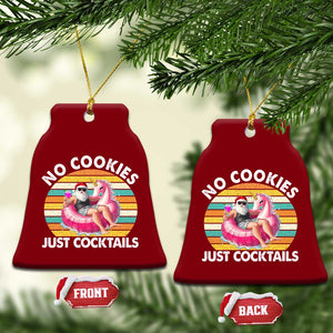 Santa Xmas In July Ceramic Ornament No Cookies Just Cocktails Flamingo Summer Beach Hawaii TS10 Print Your Wear