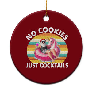 Santa Xmas In July Ceramic Ornament No Cookies Just Cocktails Flamingo Summer Beach Hawaii TS10 1pc Red Print Your Wear