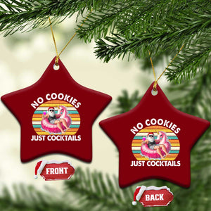 Santa Xmas In July Ceramic Ornament No Cookies Just Cocktails Flamingo Summer Beach Hawaii TS10 Print Your Wear