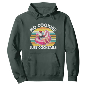 Santa Christmas In July Hoodie No Cookies Just Cocktails Flamingo Summer Beach Hawaii TS10 Dark Forest Green Print Your Wear