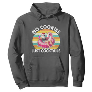 Santa Christmas In July Hoodie No Cookies Just Cocktails Flamingo Summer Beach Hawaii TS10 Dark Heather Print Your Wear