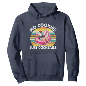 Santa Christmas In July Hoodie No Cookies Just Cocktails Flamingo Summer Beach Hawaii TS10 Navy Print Your Wear