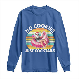 Santa Christmas In July Long Sleeve Shirt No Cookies Just Cocktails Flamingo Summer Beach Hawaii TS10 Royal Blue Print Your Wear