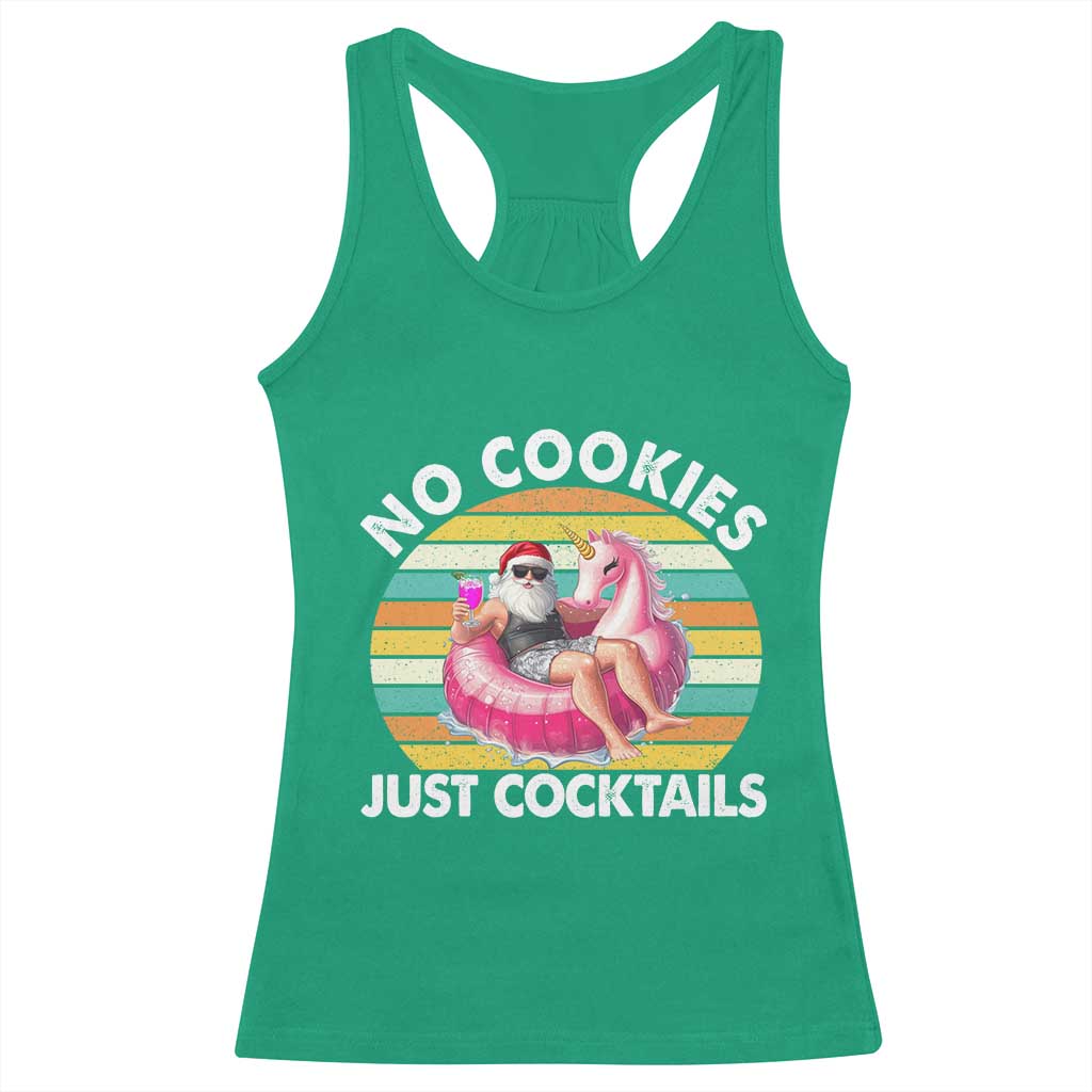 Santa Christmas In July Racerback Tank Top No Cookies Just Cocktails Flamingo Summer Beach Hawaii TS10 Irish Green Print Your Wear