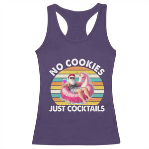 Santa Christmas In July Racerback Tank Top No Cookies Just Cocktails Flamingo Summer Beach Hawaii TS10 Purple Print Your Wear