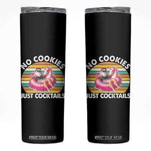Santa Christmas In July Skinny Tumbler No Cookies Just Cocktails Flamingo Summer Beach Hawaii TS10 Black Print Your Wear