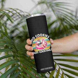 Santa Christmas In July Skinny Tumbler No Cookies Just Cocktails Flamingo Summer Beach Hawaii TS10 Print Your Wear
