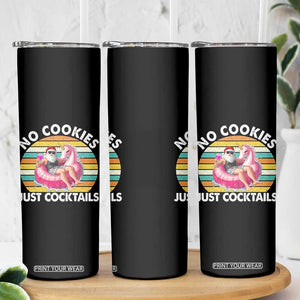 Santa Christmas In July Skinny Tumbler No Cookies Just Cocktails Flamingo Summer Beach Hawaii TS10 Print Your Wear
