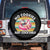 Santa Christmas In July Spare Tire Cover No Cookies Just Cocktails Flamingo Summer Beach Hawaii TS10 No hole Black Print Your Wear