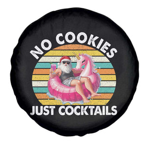 Santa Christmas In July Spare Tire Cover No Cookies Just Cocktails Flamingo Summer Beach Hawaii TS10 Print Your Wear