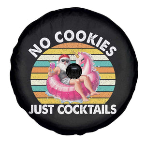 Santa Christmas In July Spare Tire Cover No Cookies Just Cocktails Flamingo Summer Beach Hawaii TS10 Print Your Wear