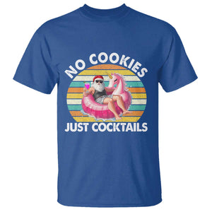 Santa Christmas In July T Shirt No Cookies Just Cocktails Flamingo Summer Beach Hawaii TS10 Royal Blue Print Your Wear