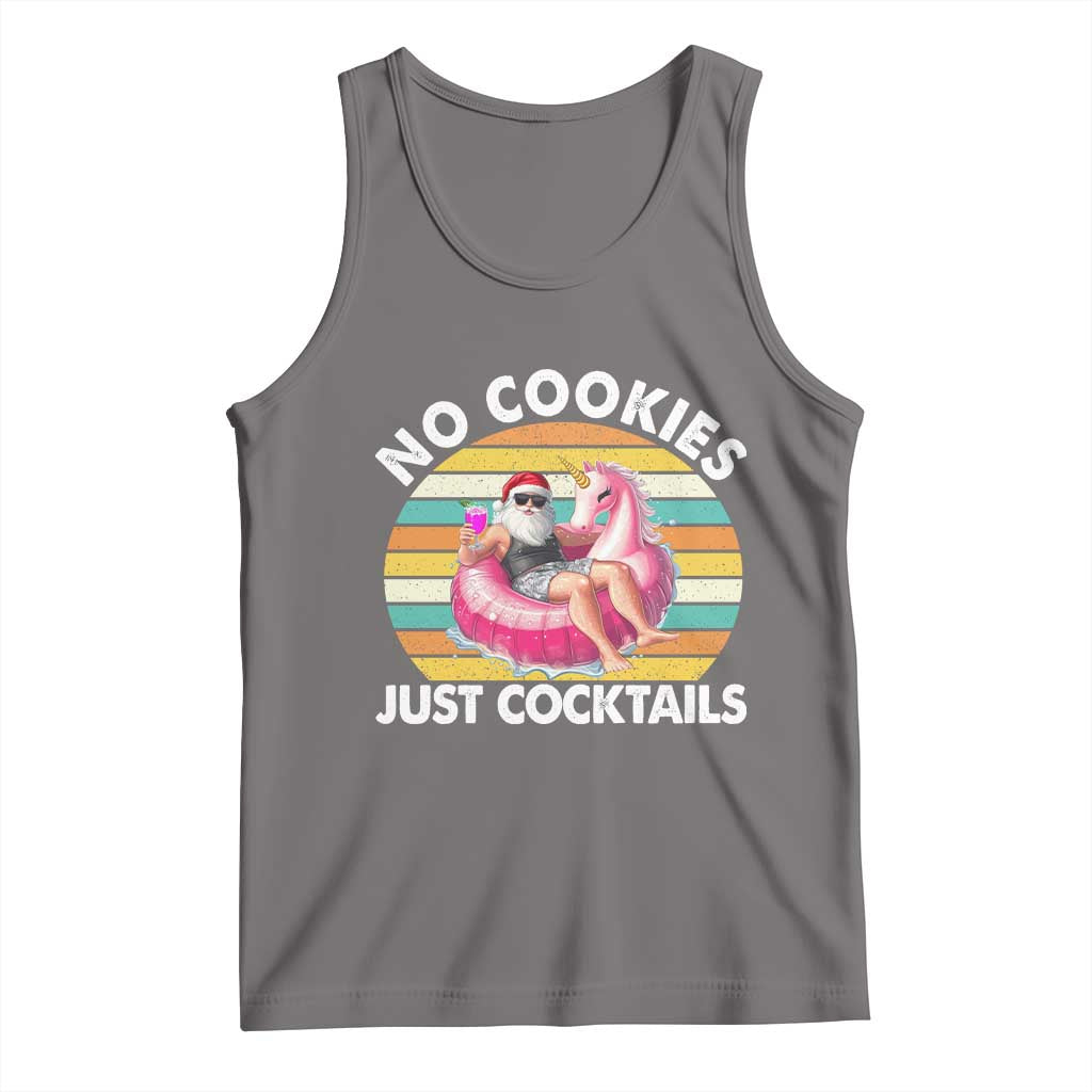 Santa Christmas In July Tank Top No Cookies Just Cocktails Flamingo Summer Beach Hawaii TS10 Deep Heather Print Your Wear