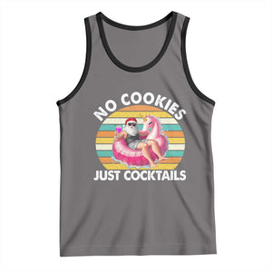 Santa Christmas In July Tank Top No Cookies Just Cocktails Flamingo Summer Beach Hawaii TS10 Deep Heather Black Print Your Wear
