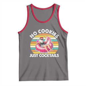 Santa Christmas In July Tank Top No Cookies Just Cocktails Flamingo Summer Beach Hawaii TS10 Deep Heather Red Print Your Wear