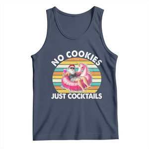 Santa Christmas In July Tank Top No Cookies Just Cocktails Flamingo Summer Beach Hawaii TS10 Navy Print Your Wear