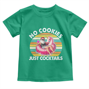 Santa Christmas In July Toddler T Shirt No Cookies Just Cocktails Flamingo Summer Beach Hawaii TS10 Irish Green Print Your Wear