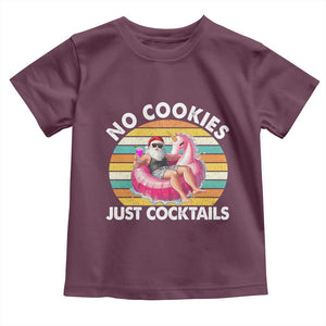 Santa Christmas In July Toddler T Shirt No Cookies Just Cocktails Flamingo Summer Beach Hawaii TS10 Maroon Print Your Wear