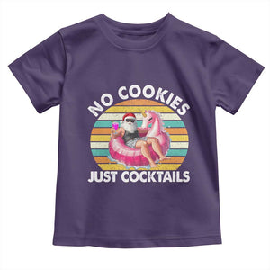 Santa Christmas In July Toddler T Shirt No Cookies Just Cocktails Flamingo Summer Beach Hawaii TS10 Purple Print Your Wear