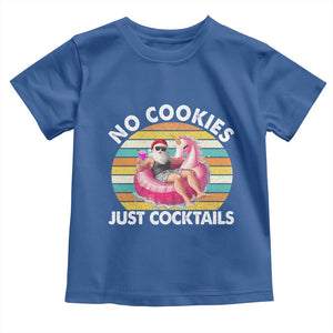 Santa Christmas In July Toddler T Shirt No Cookies Just Cocktails Flamingo Summer Beach Hawaii TS10 Royal Blue Print Your Wear