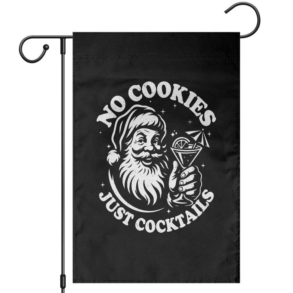 Funny Santa Christmas In July Garden Flag No Cookies Just Cocktails Summer Xmas TS10 Black Print Your Wear