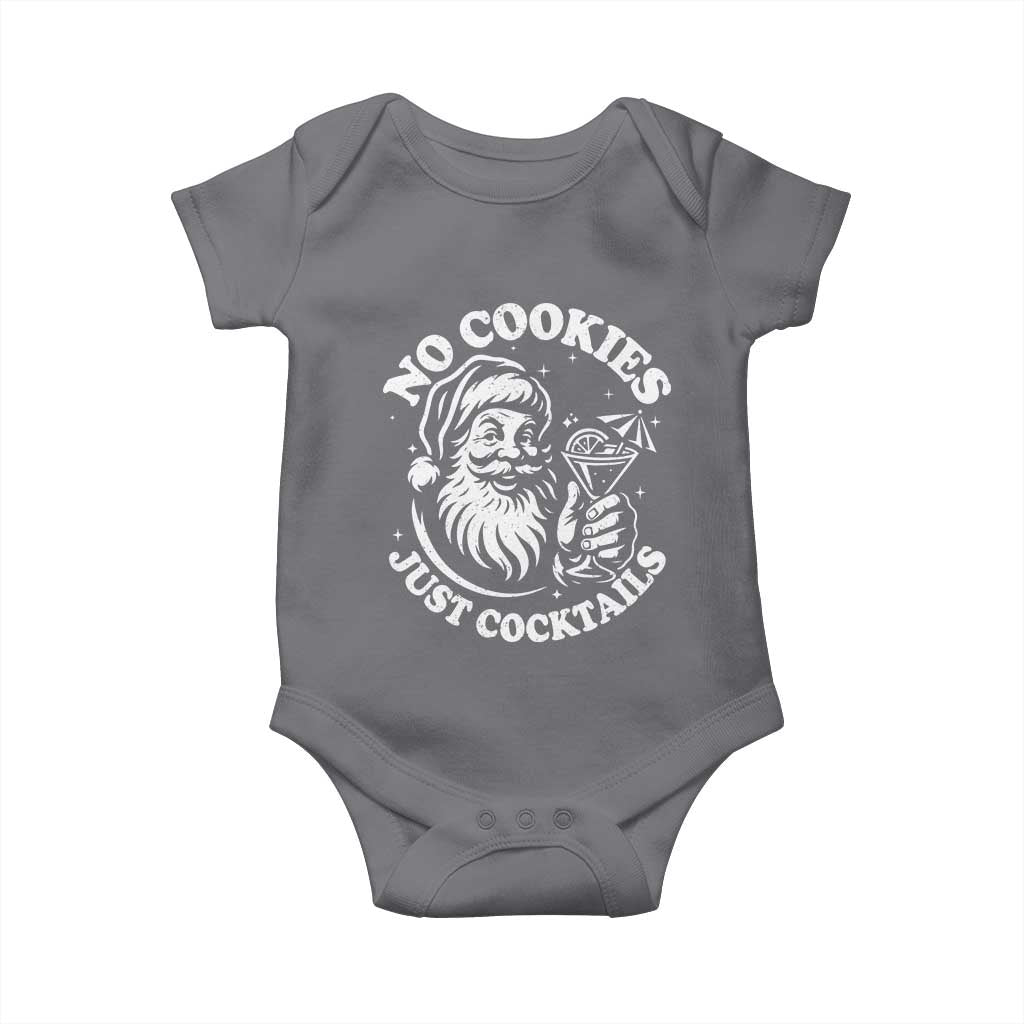 Funny Santa Christmas In July Baby Onesie No Cookies Just Cocktails Summer Xmas TS10 Charcoal Print Your Wear