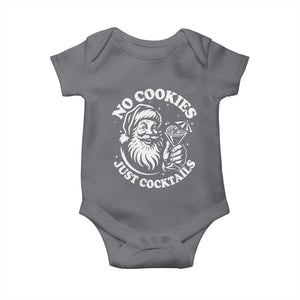 Funny Santa Christmas In July Baby Onesie No Cookies Just Cocktails Summer Xmas TS10 Charcoal Print Your Wear