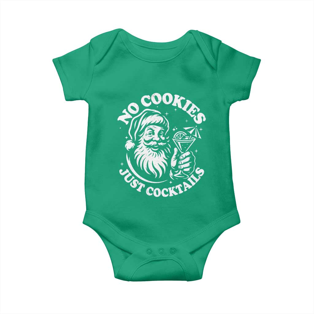 Funny Santa Christmas In July Baby Onesie No Cookies Just Cocktails Summer Xmas TS10 Irish Green Print Your Wear