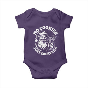 Funny Santa Christmas In July Baby Onesie No Cookies Just Cocktails Summer Xmas TS10 Purple Print Your Wear
